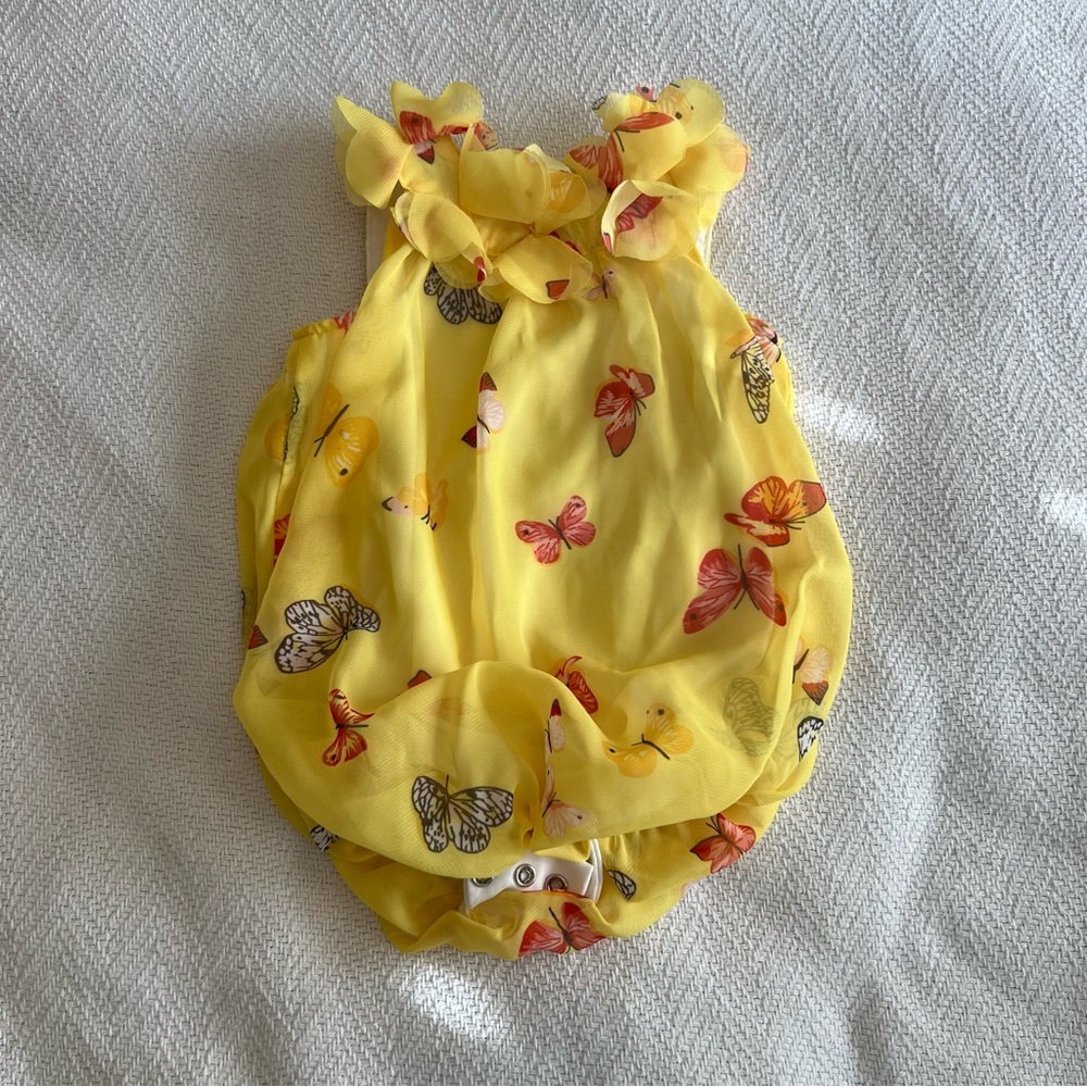 Yellow Butterfly Romper size 3-6m